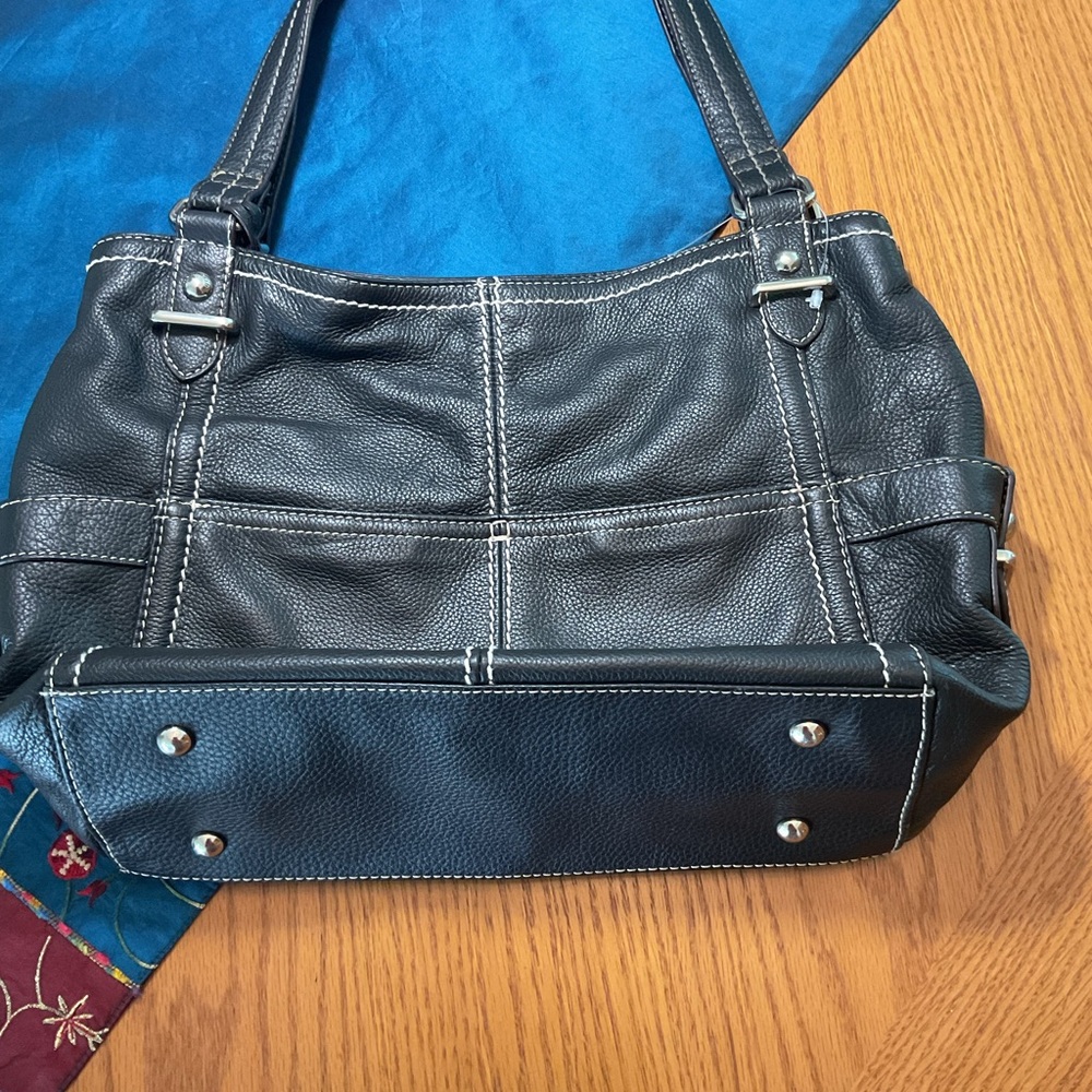 Tignanello Black Leather Shoulder Bag